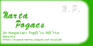 marta pogacs business card